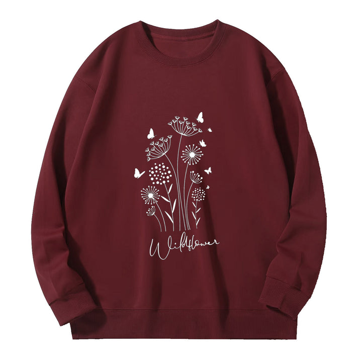 Sweat à capuche pour femmes avec imprimé fleurs sauvages et doublure intérieure confortable Chic & Stil