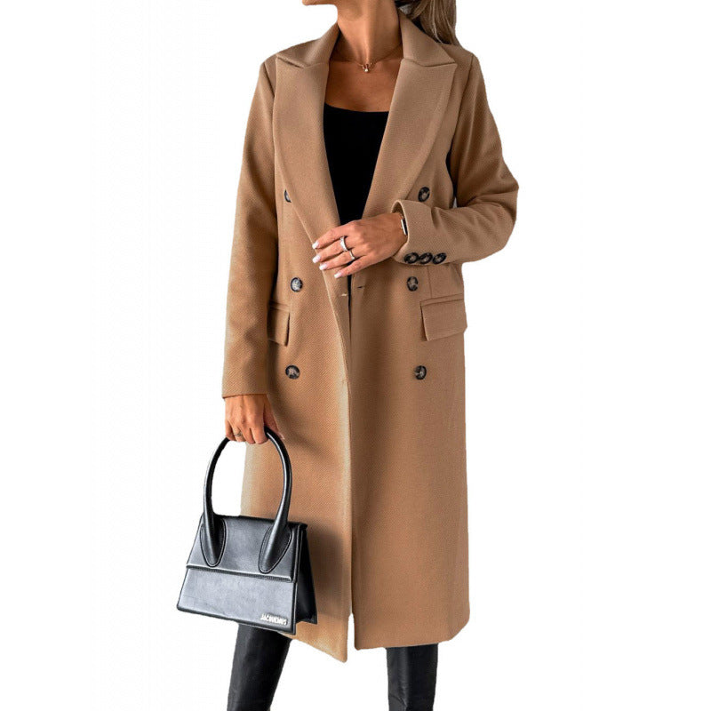 Ladies Elegant Double-Breasted Coat with Ultra-Modern Cut Lune London