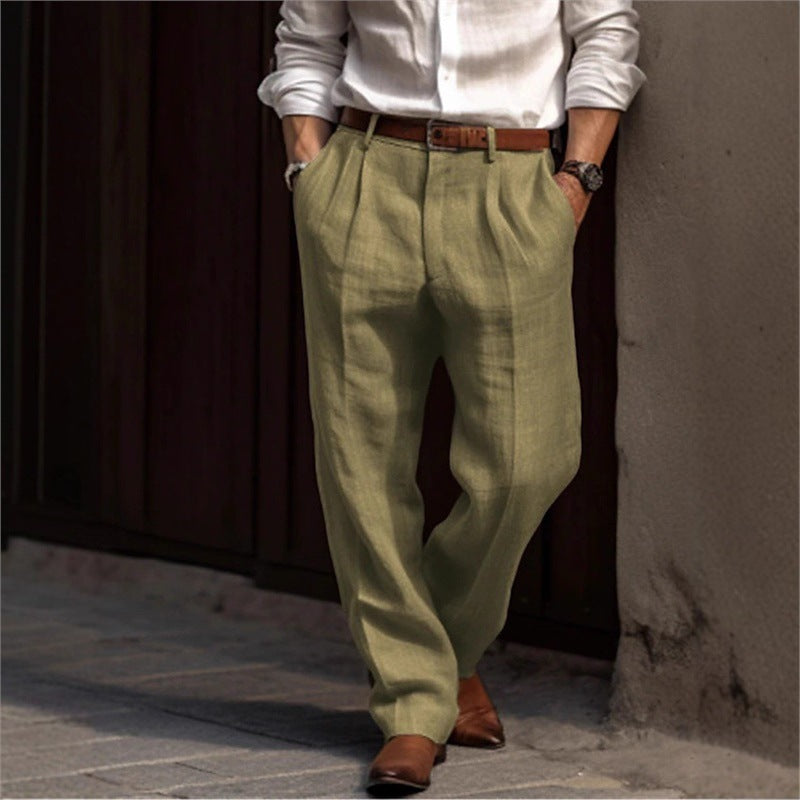 Pantalon en lin élégant pour hommes avec coupe décontractée et poches pratiques Chic und Stil