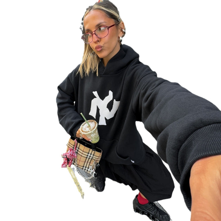 Women's hoodie with modern logo and relaxed fit Lune London
