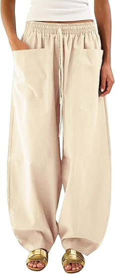 Pantalons de loisirs amples pour femmes avec taille élastique et poches pratiques Chic & Stil
