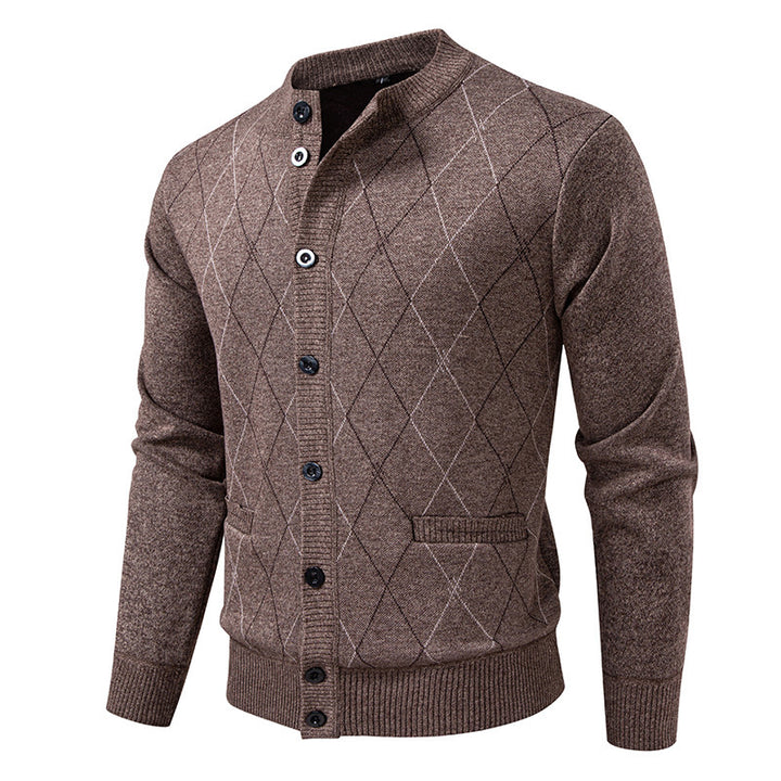 Men's knitted jacket with a modern diamond pattern Lune London