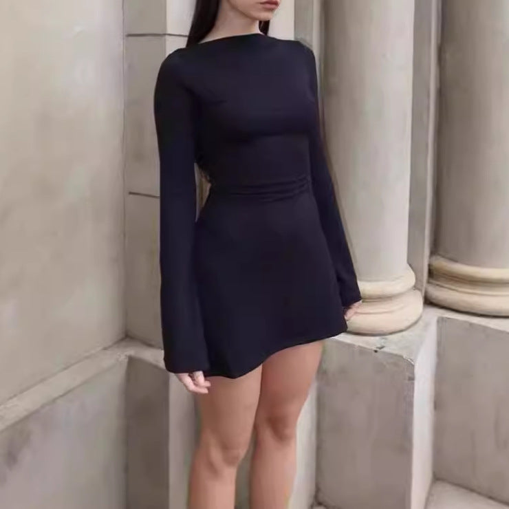 Elegant ruffled mini dress for women with long sleeves Lune London