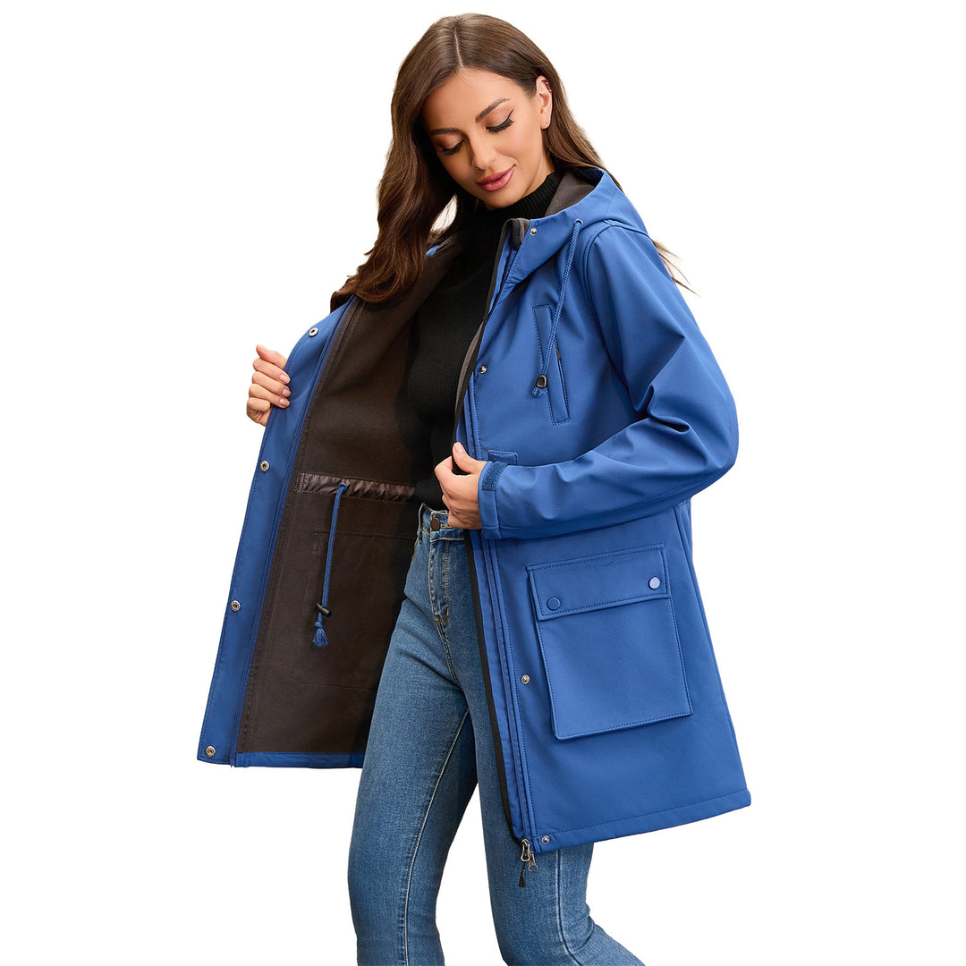 Functional outdoor jacket for women with adjustable drawstring waist and inner lining Lune London
