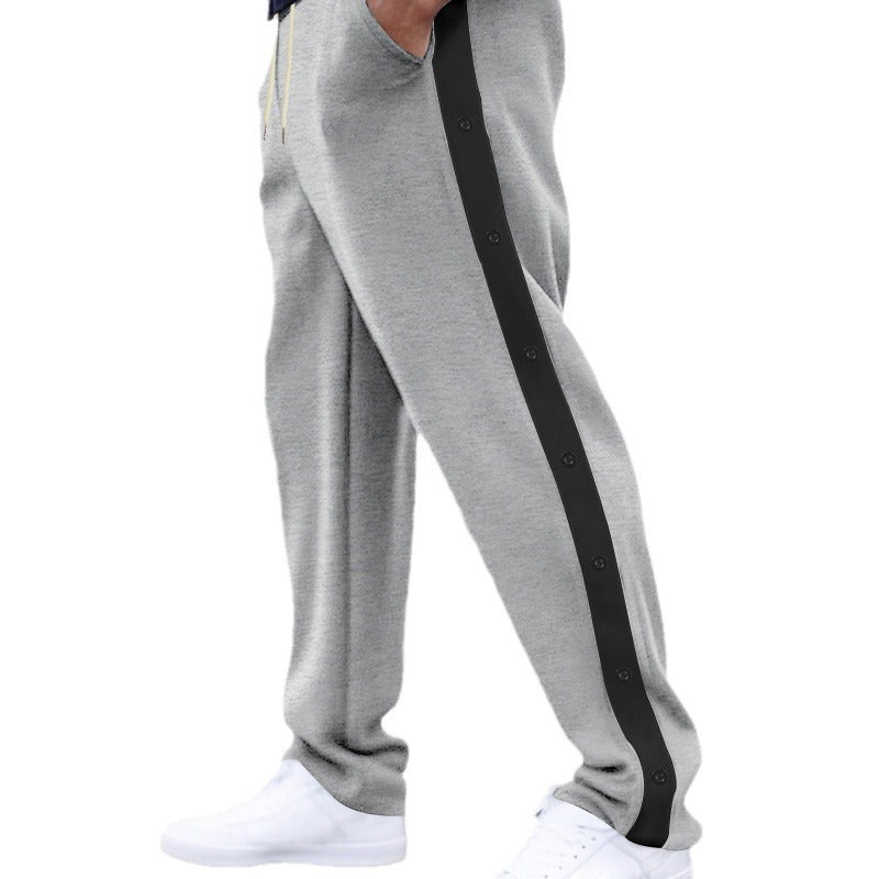 Sport leisure pants for men with chic snap buttons on the sides and style