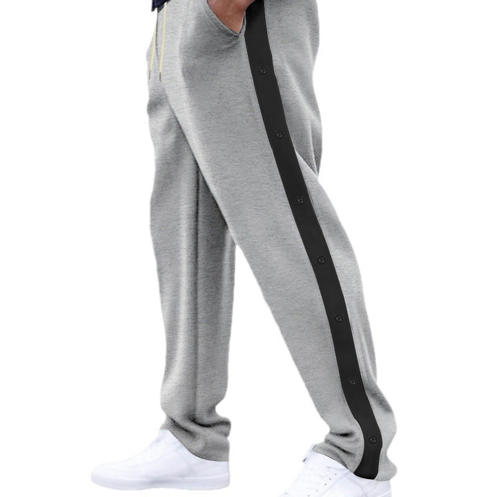 Sport leisure pants for men with chic snap buttons on the sides and style