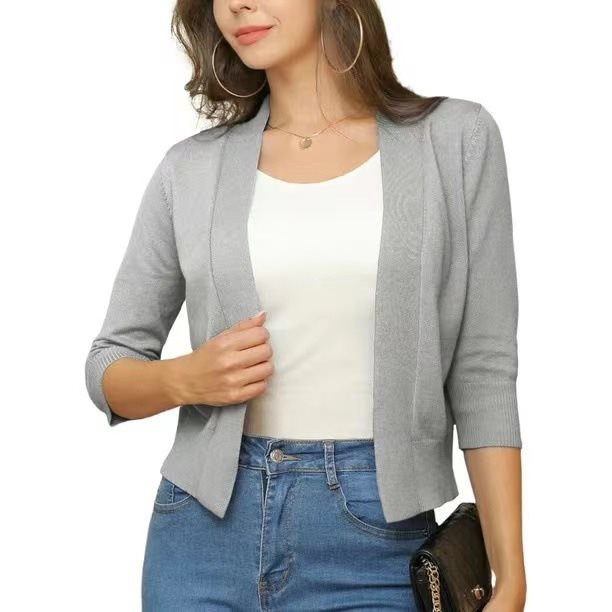 Ladies casual cardigan with open front and 3/4 sleeves Lune London