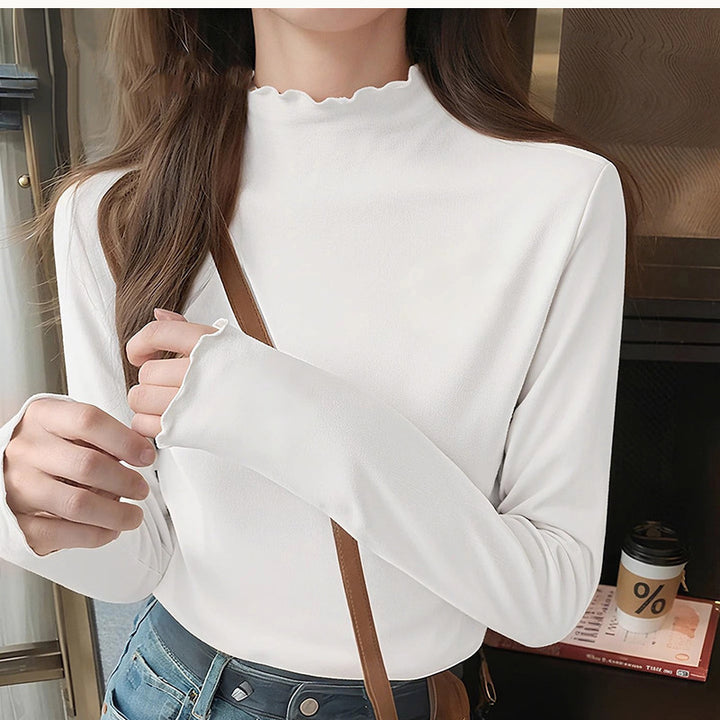 Ladies elegant long-sleeve shirt with ruffle details Chic & Stil