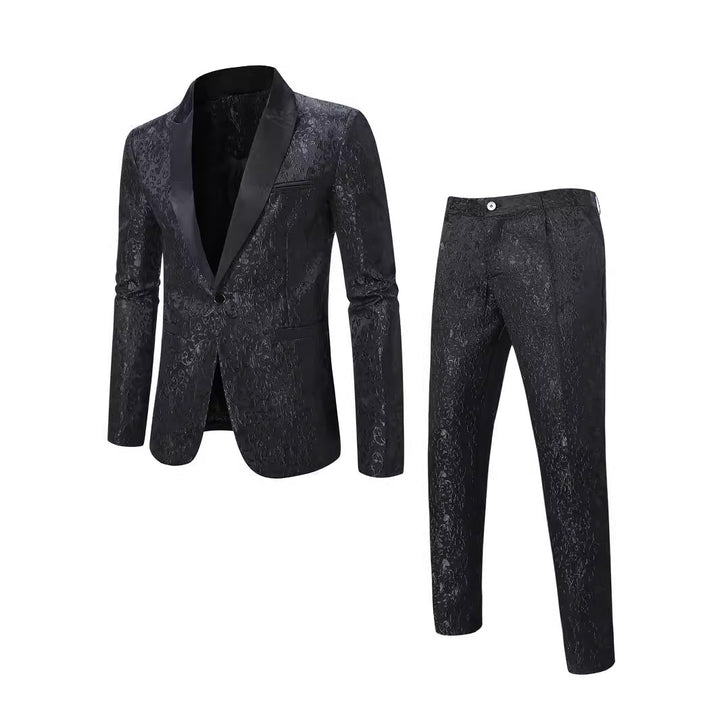 Men's Elegant tuxedo set with chic floral pattern print and style