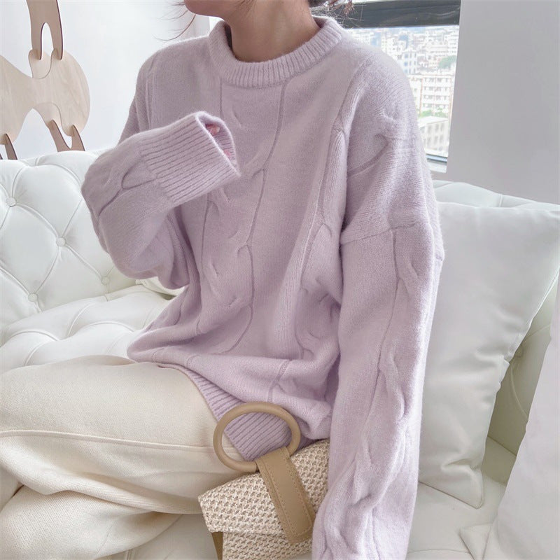 Pull femme en maille épaisse avec texture côtelée et détails décoratifs Chic & Stil