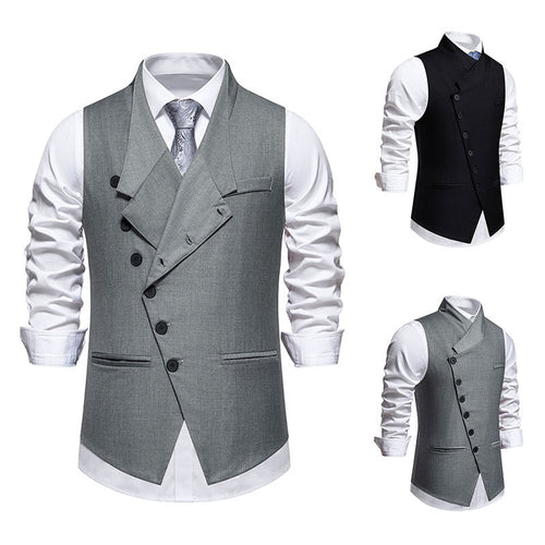 Elegant waistcoat for men with asymmetric collar and modern accents Lune London