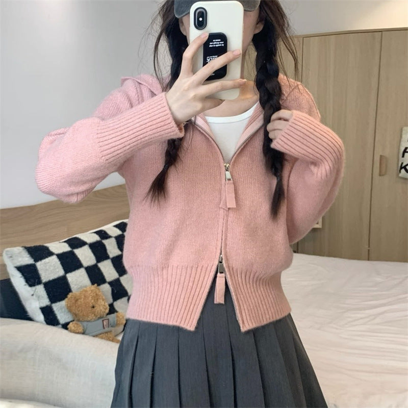 Cardigan pour femmes en tissu de haute qualité avec fermeture éclair à la mode Chic & Stil
