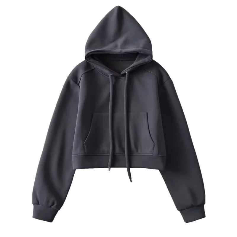 Cropped hoodie for women in sweatshirt material Lune London