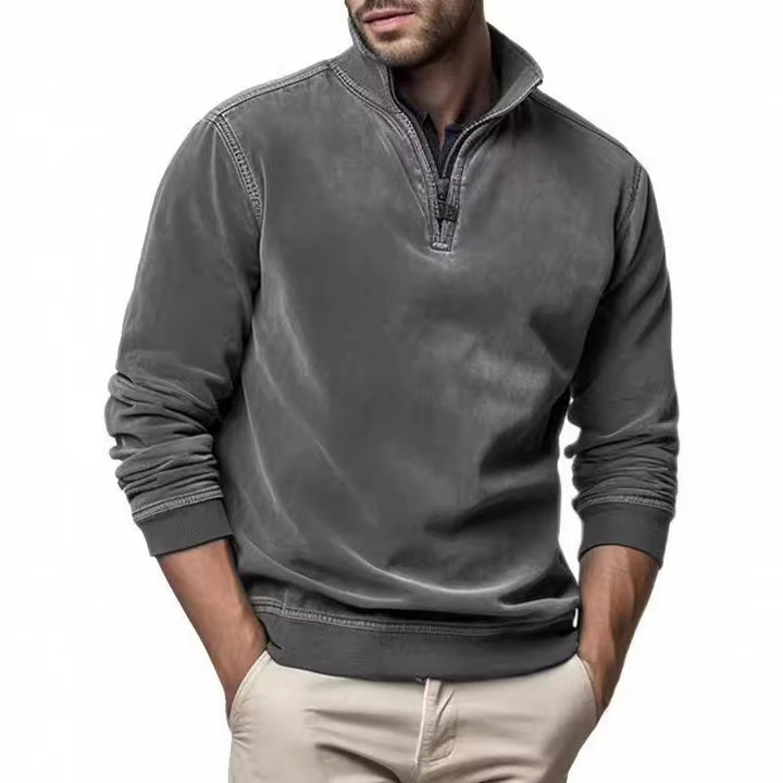 Sporty sweater for men with practical high collar Lune London