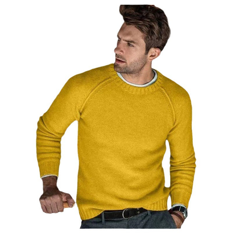 Crew neck pullover for men in fine knit Lune London