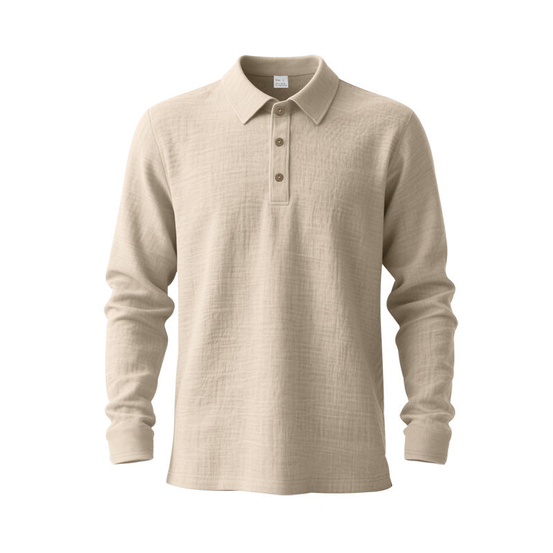 Men's long sleeve polo with structured design and trendy buttons Lune London