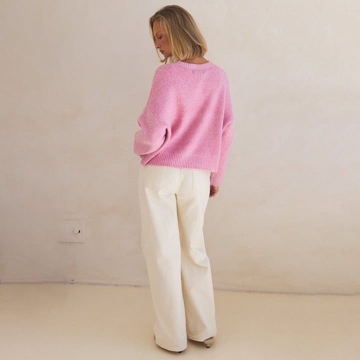 Lune London Plush Women's Sweater with Decorative Bow Pattern
