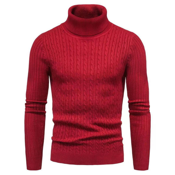 Men's turtleneck sweater with textured cable-knit pattern Lune London