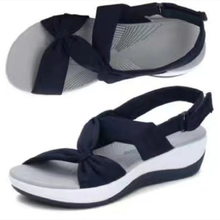 Women's wedge sandals with adjustable strap and comfortable cushioning Lune London