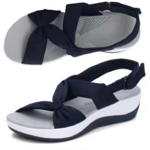 Women's wedge sandals with adjustable strap and comfortable cushioning Lune London