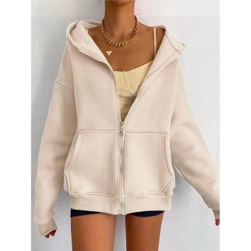 Women’s hoodie with zipper and relaxed fit Lune London