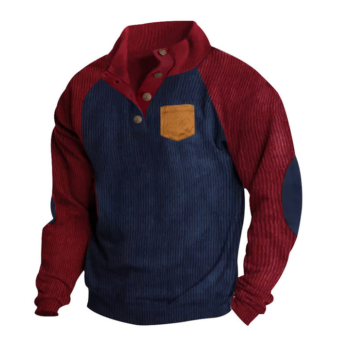 Comfortable long sleeve pullover for men with stylish contrast details Lune London