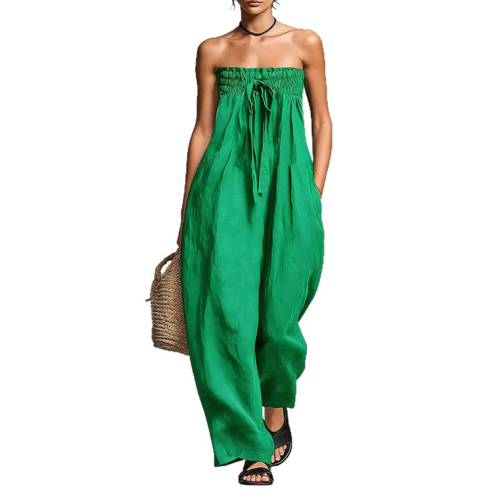Women's Casual Jumpsuit with Elastic Top and Wide Leg Lune London