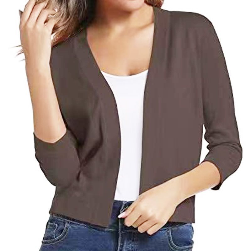 Ladies casual cardigan with open front and 3/4 sleeves Lune London