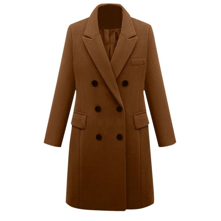 Elegant wool coat for women with double-breasted buttons and pockets Lune London