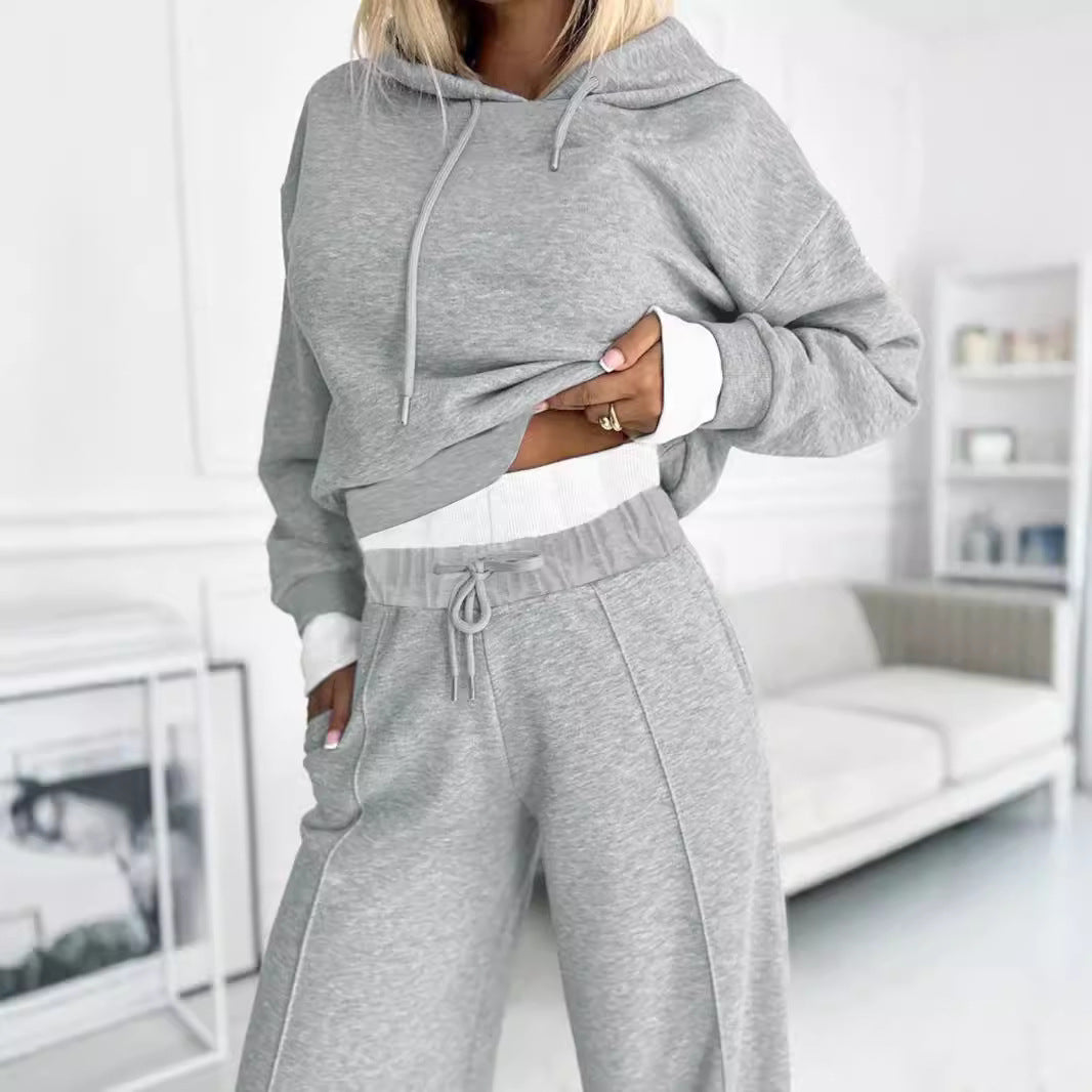 Ladies casual hooded sweatshirt and wide jogger pants Lune London