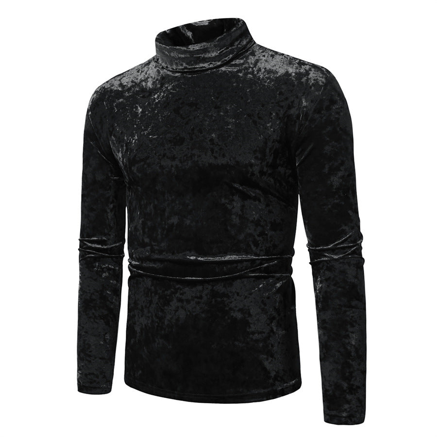 Elegant men's turtleneck sweater in velvet Lune London