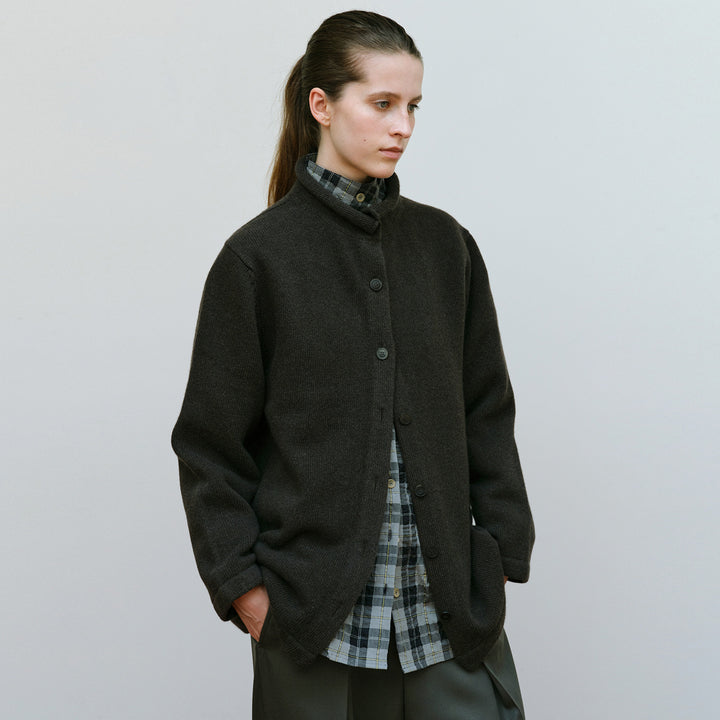 Veste en laine chaude pour femmes avec col montant Chic & Stil