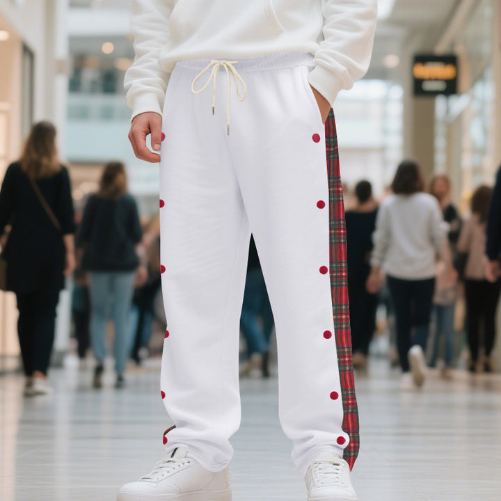 Lune London men's athletic leisure pants with snap details