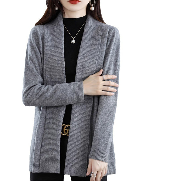 Cardigan for women with elegant ribbed structures and an open cut Lune London