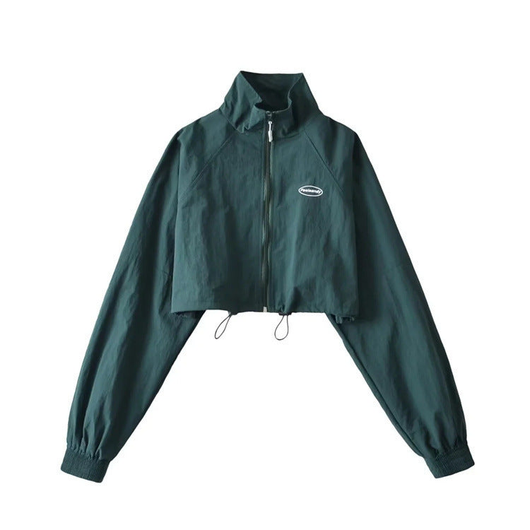Ladies crop fashion jacket with high collar Lune London