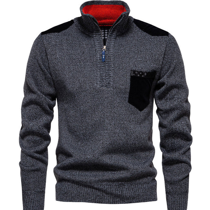 Men's sweater with high neck and trendy accents Lune London