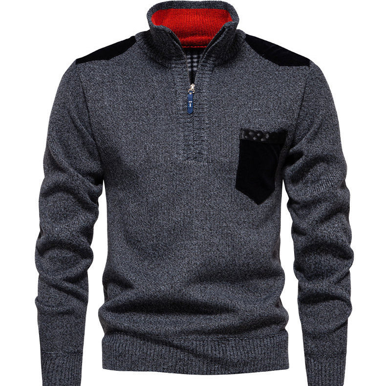 Men's Pullover with A Half-High Collar and Fashionable Accents Lune London