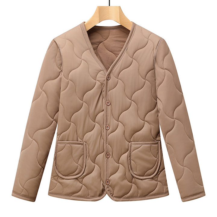 Ladies down jacket with practical pockets and button closure Lune London