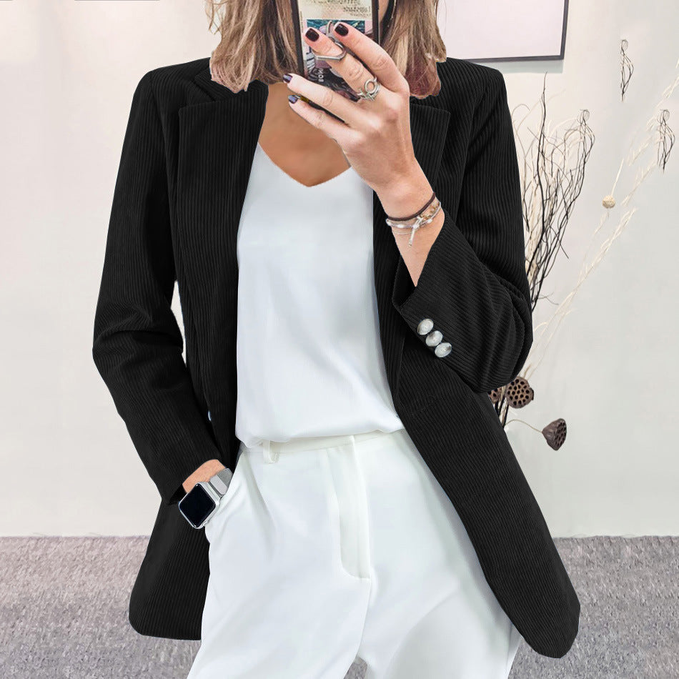 Women's cord blazer with fine texture and elegant details Lune London