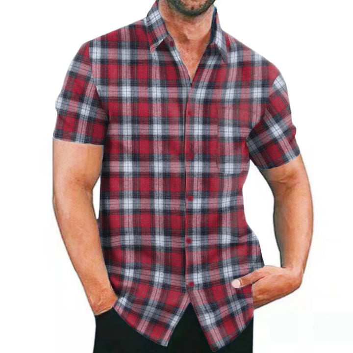 Short-sleeve check shirt for men with pockets and trendy cut Lune London