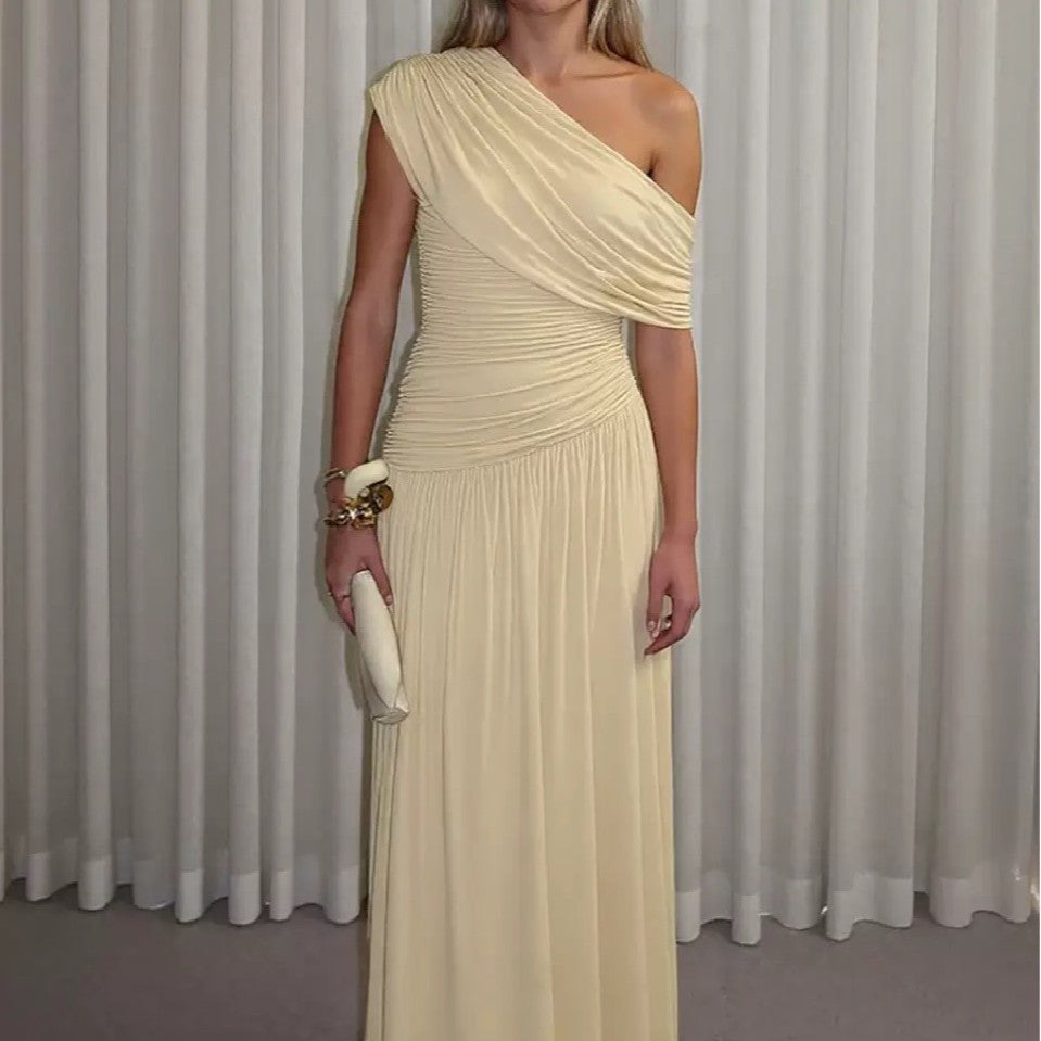 Women Off-Shoulder Maxi Dress with Draping Details Lune London