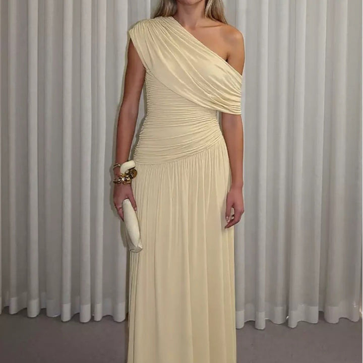 Women Off-Shoulder Maxi Dress with Draping Details Lune London