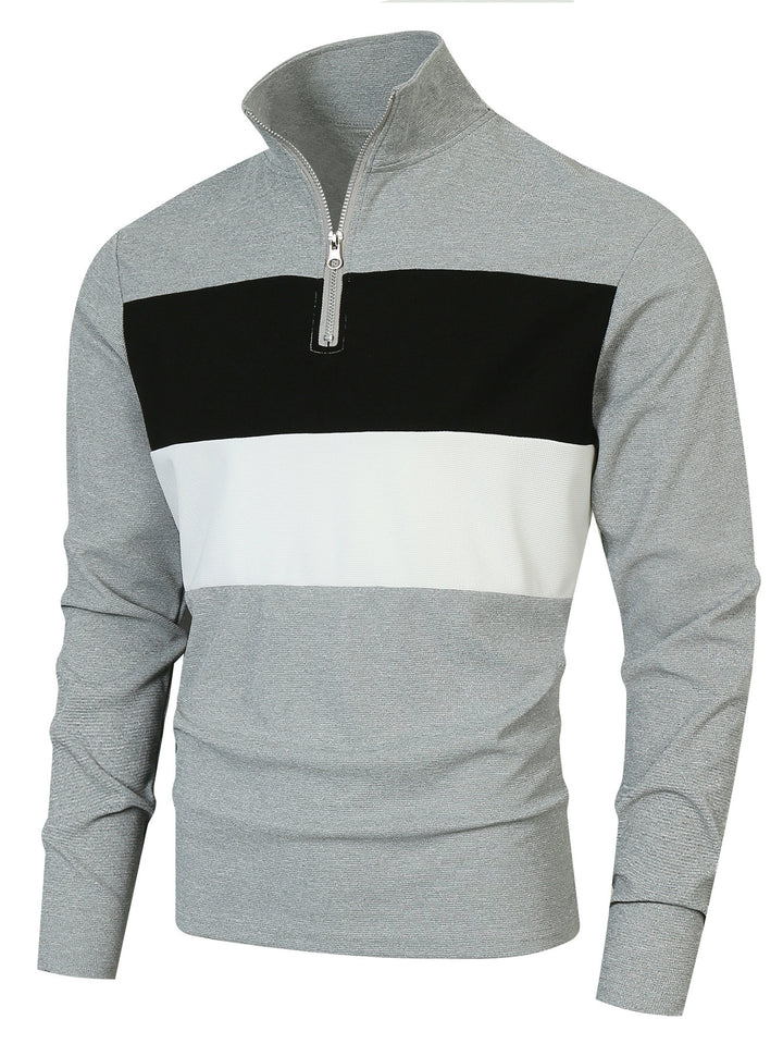 Trendy turtleneck sweater for men with zipper and structured design Lune London