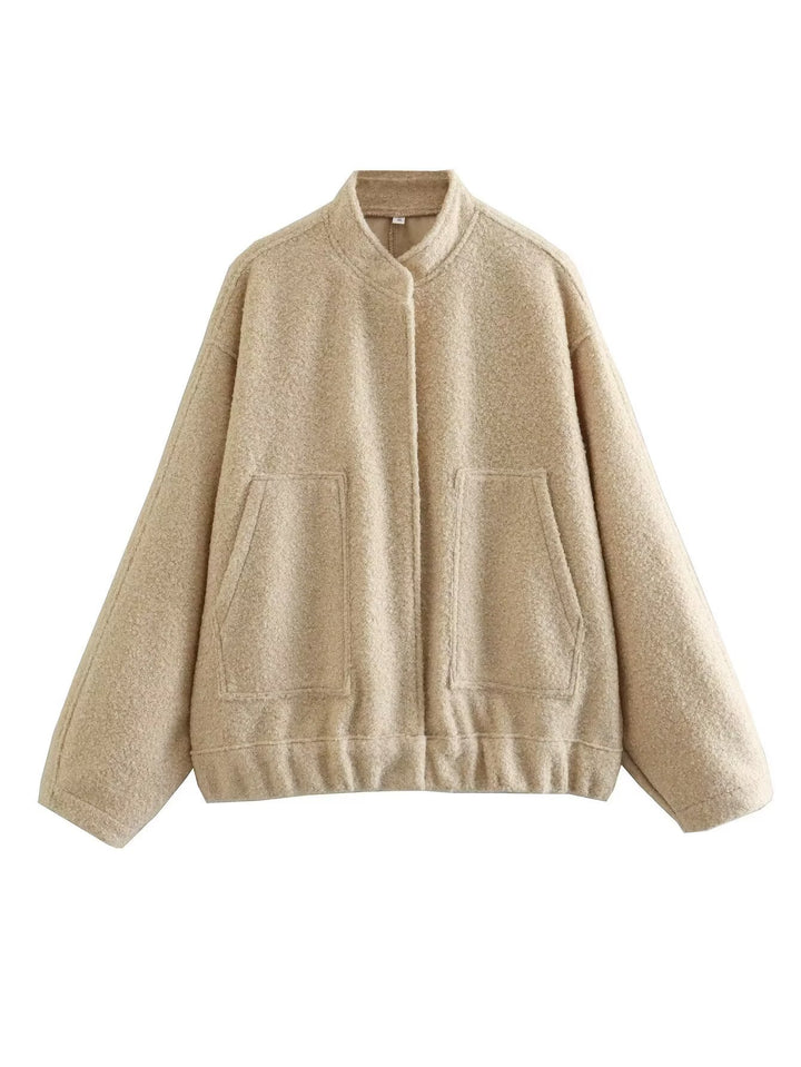 Transitional jacket for women with a modern fabric blend and practical pockets Lune London