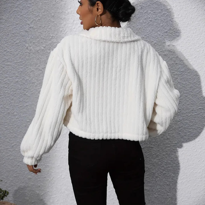 Lune London plush overshirt for women with couture style and pockets