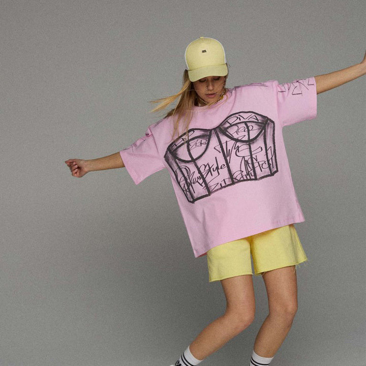 Oversized women's T-shirt with Lune London graphic print