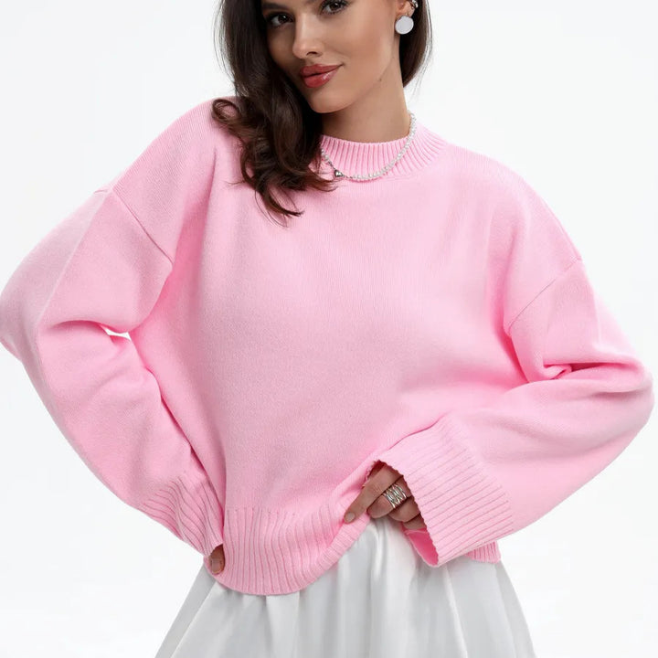 Casual knitted sweater for women with voluminous sleeves and a modern design Lune London