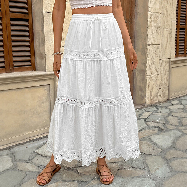 Women maxi skirts with ruffles and lace Lune London