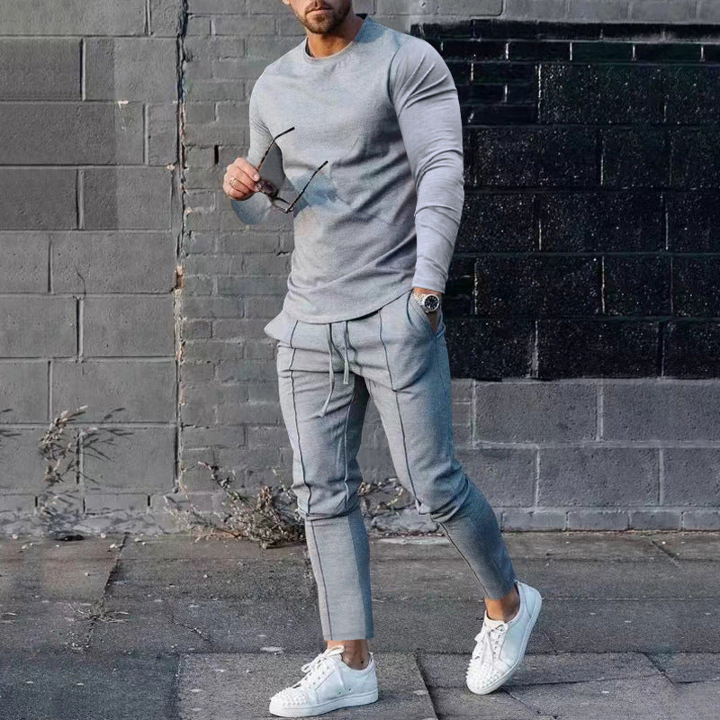 Men's Long Sleeve Sporty Top with Practical Jogging Pants Lune London