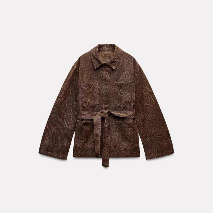 Women’s fashion utility jacket with belt Lune London